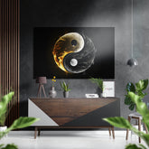Ying Yang Brushed Aluminum Dibond Wall Art.